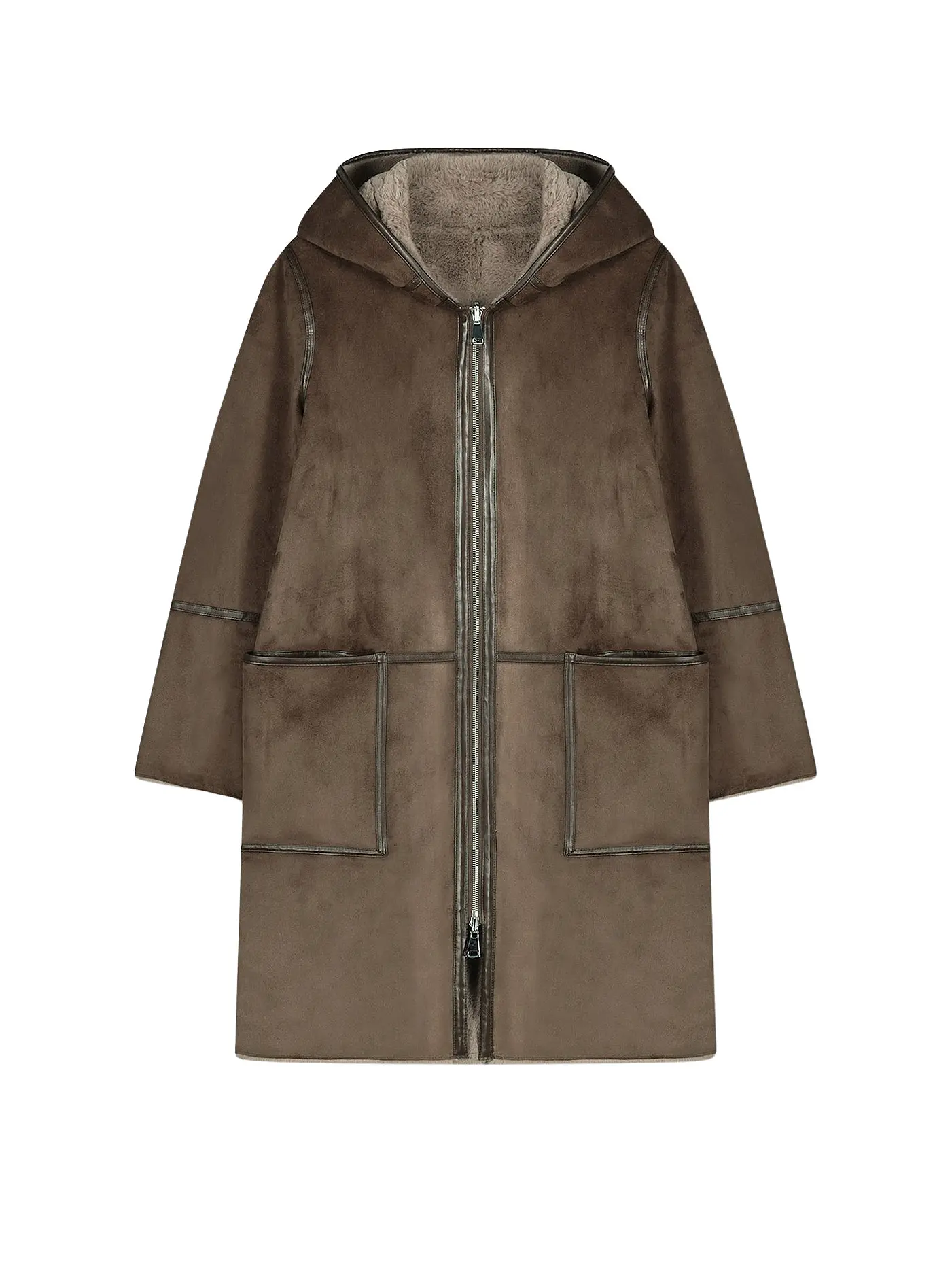 RINO&PELLE | Wendemantel in Felloptik OVA | braun
